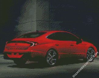 Red Hyundai Sonata diamond painting