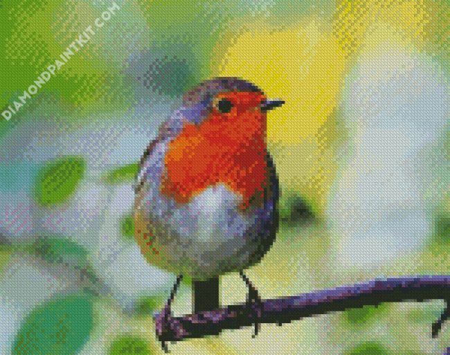 Red Robin diamond painting