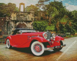 Retro Red Car diamond painting