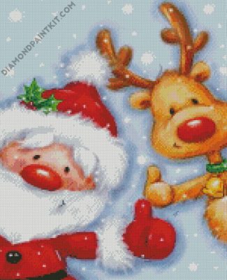 Santa And Reindeer diamond painting