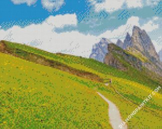 Seceda Mountain Italy diamond painting