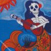 Skull Mermaid Playing Ukulele diamond painting