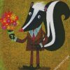 Skunk Holding Flowers diamond painting