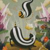 Skunk Illustration Art diamond painting