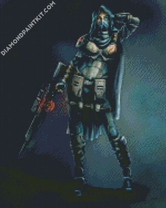 Sniper Lady diamond painting