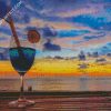 Sunset Beach With Drink diamond painting