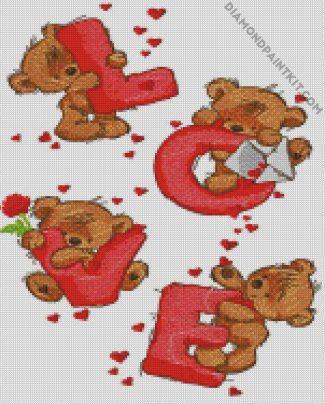 Teddy Bear Love diamond painting