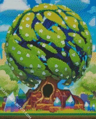 Tree House Illustration diamond painting