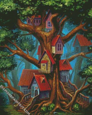 Treehouses diamond painting