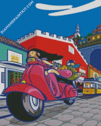 Vespa Trip diamond painting