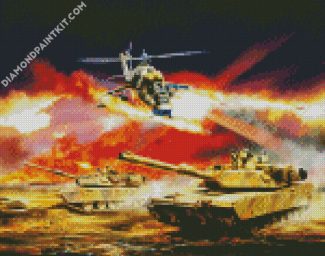 War Scene diamond painting