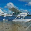 White Seaplane diamond painting