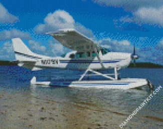 White Seaplane diamond painting