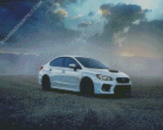 White Subaru WRX diamond painting