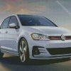 White Volkswagen GTI diamond painting