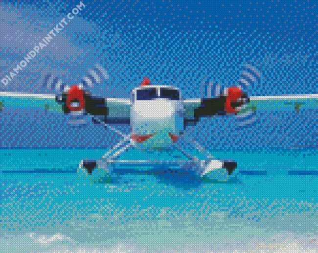 White Seaplane diamond painting