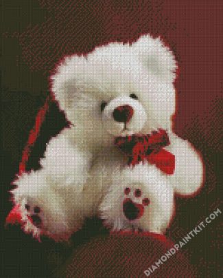 White Teddy Bear diamond painting