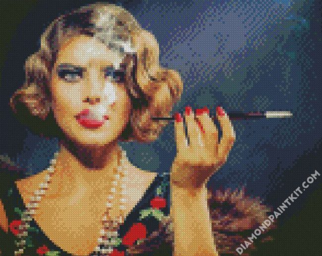 Woman Smoking diamond painting