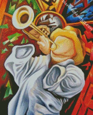 Abstract Trumpet Player diamond painting