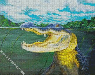 Alligator Underwater diamond painting