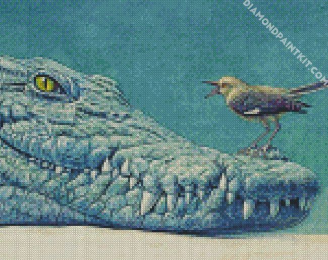 Bird On Alligator diamond painting