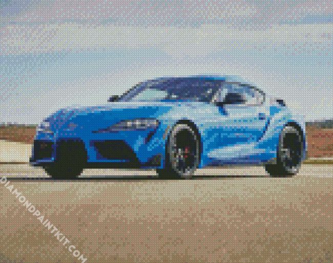 Blue Toyota Supra Car diamond painting