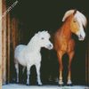 Brown And White Ponies diamond painting