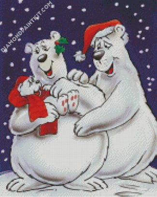 Christmas Polar Bears diamond painting