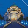 Church Temple Of Saint Sava Serbia diamond painting