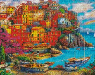 Cinque Terre Buildings diamond painting