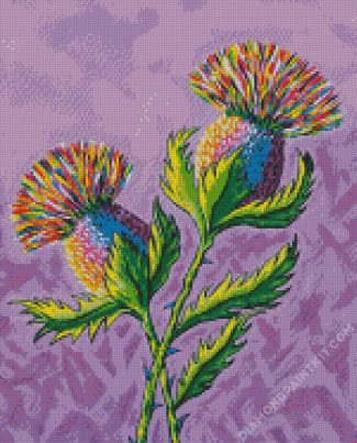 Colorful Thistles diamond painting