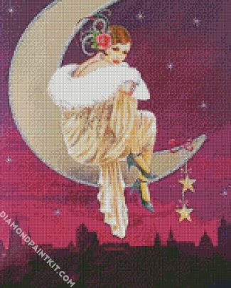 Deco Lady On Moon diamond painting