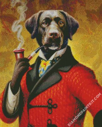 Dog Smoking Pipe diamond painting