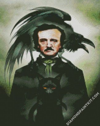 Edgar Allan Poe And Cat diamond painting