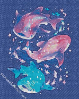 Fantasy Whale Sharks diamond painting