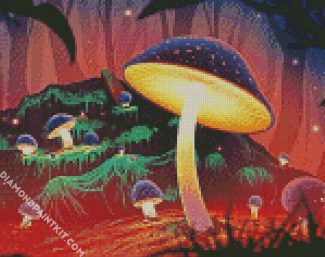 Fantasy Light Toadstools diamond painting