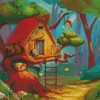 Forest Tree House diamond painting