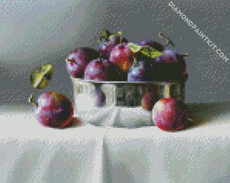 Fresh Plums In Bowl diamond painting