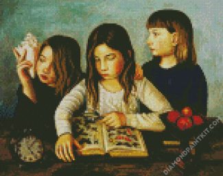 Girls Studying Nature diamond painting