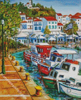 Greece Port diamond painting