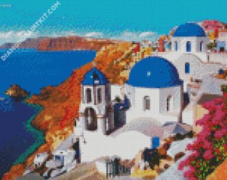 Greece Thira City Seascape diamond painting