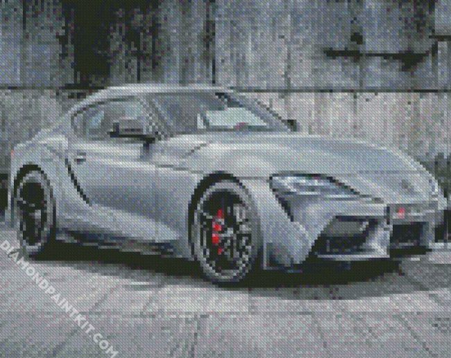 Grey Toyota Supra diamond painting