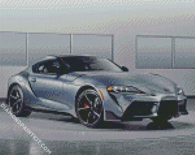 Grey Toyota Supra Car diamond painting