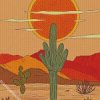 Illustration Cactus Desert diamond painting