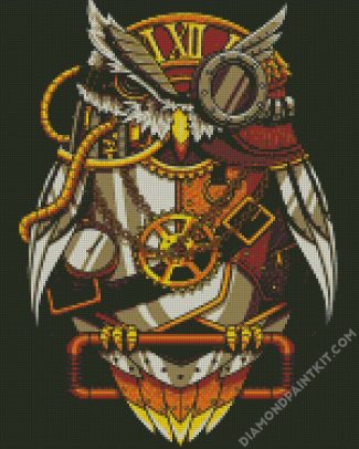 Illustration Steampunk Owl diamond painting