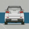 Mitsubishi Lancer White Car diamond painting