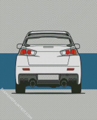 Mitsubishi Lancer White Car diamond painting