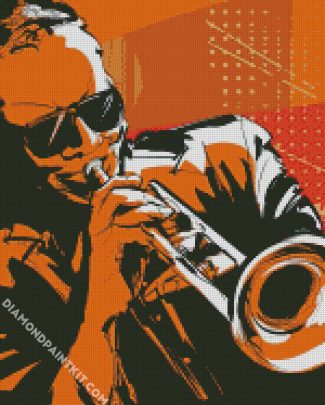 Illustration Trumpet Player diamond painting