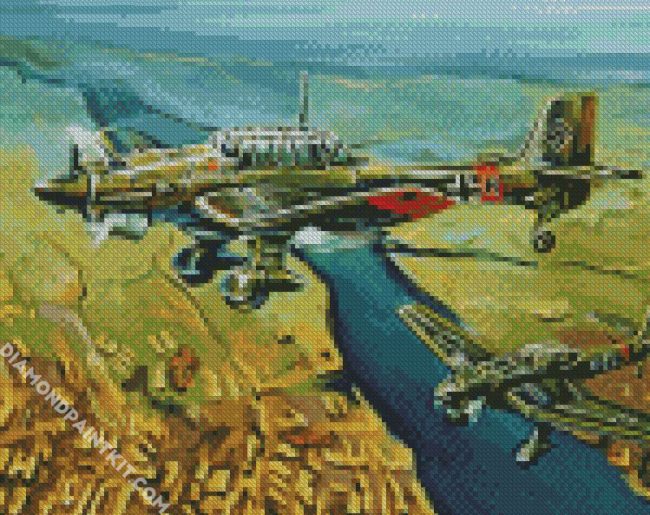 Junkers Stuka Airplane diamond painting