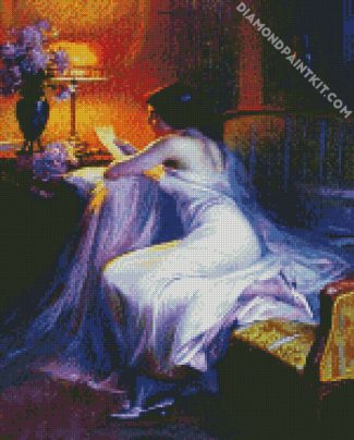 Lady Reading Letter diamond painting